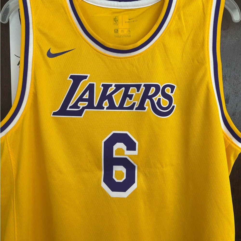 Lebron James Yellow Lakers Jersey #6